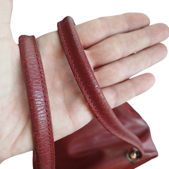 Lancaster Convertable Red Leather Shoulder Bag Backpack - Picture 14 of 16